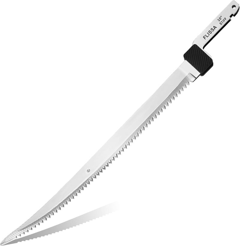 FLISSA Replacement 10" Stiff Blade for Electric Fillet Knife in Polished Stainless Steel, Premium Razor Sharp Blade with Reciprocating Construction for Fishing, Filleting, and Cutting - Image 1